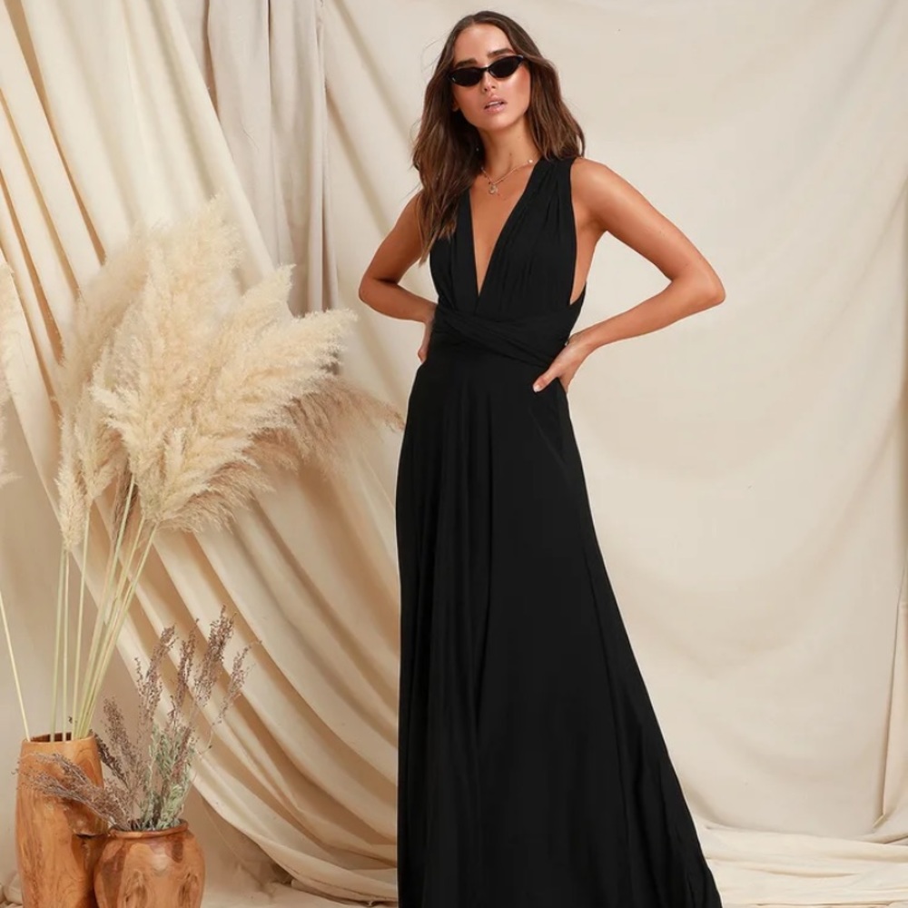 Lulus Tricks of the Trade Black Maxi Dress XS